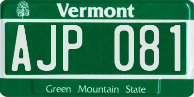 VT license plate AJP081