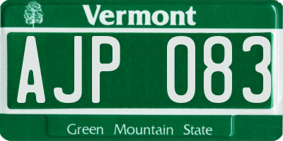VT license plate AJP083