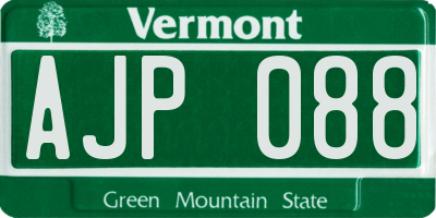 VT license plate AJP088