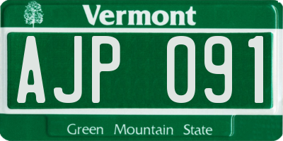 VT license plate AJP091