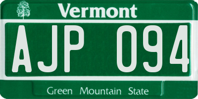 VT license plate AJP094