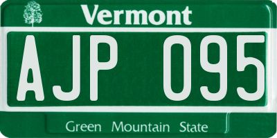 VT license plate AJP095