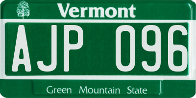 VT license plate AJP096
