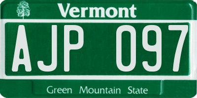 VT license plate AJP097