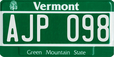 VT license plate AJP098