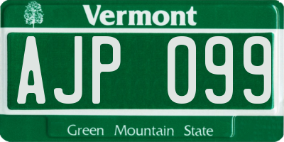 VT license plate AJP099