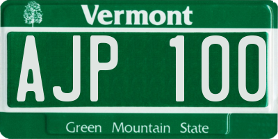VT license plate AJP100