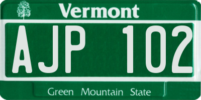 VT license plate AJP102