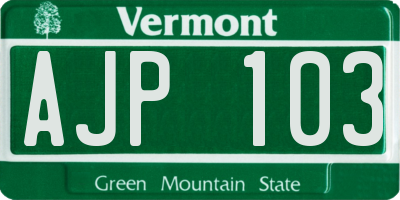 VT license plate AJP103