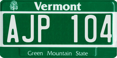 VT license plate AJP104
