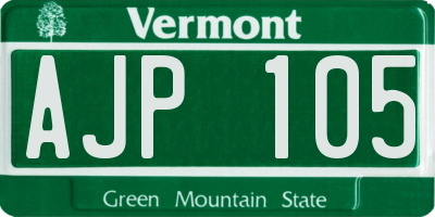 VT license plate AJP105