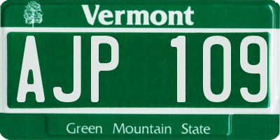 VT license plate AJP109