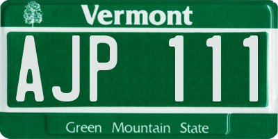 VT license plate AJP111