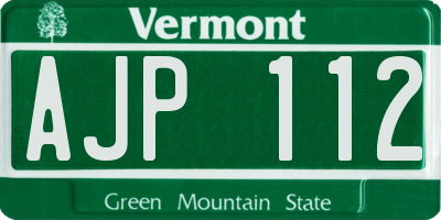VT license plate AJP112