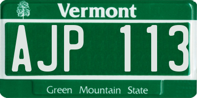 VT license plate AJP113