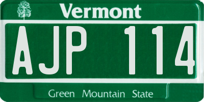 VT license plate AJP114