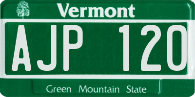 VT license plate AJP120