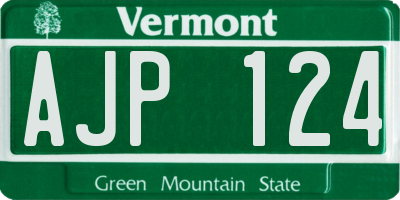 VT license plate AJP124