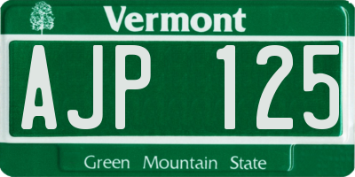 VT license plate AJP125