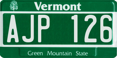 VT license plate AJP126