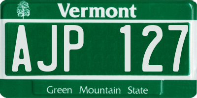 VT license plate AJP127