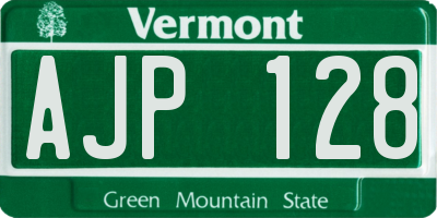 VT license plate AJP128