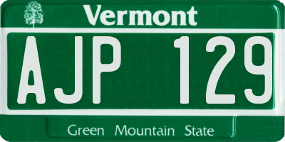 VT license plate AJP129