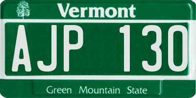 VT license plate AJP130