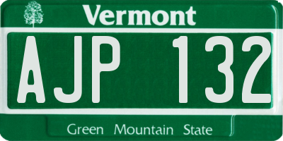 VT license plate AJP132