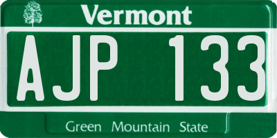 VT license plate AJP133