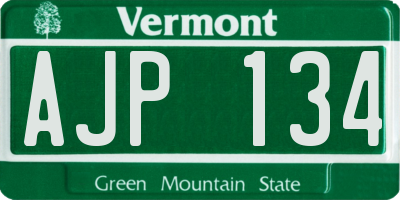 VT license plate AJP134
