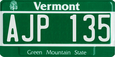 VT license plate AJP135