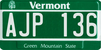 VT license plate AJP136