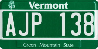 VT license plate AJP138