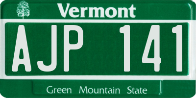 VT license plate AJP141