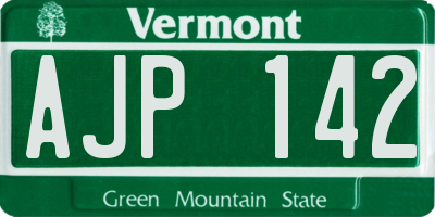 VT license plate AJP142
