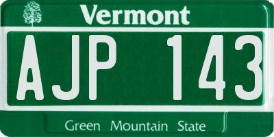 VT license plate AJP143
