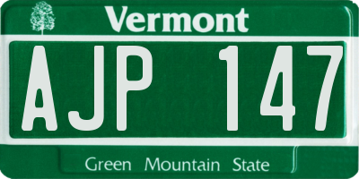 VT license plate AJP147