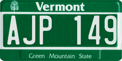 VT license plate AJP149