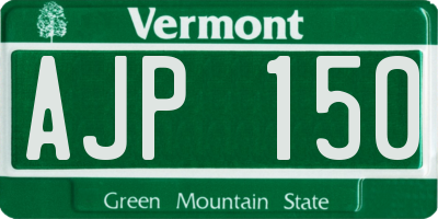 VT license plate AJP150