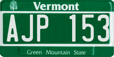 VT license plate AJP153