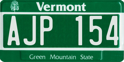 VT license plate AJP154