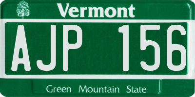 VT license plate AJP156