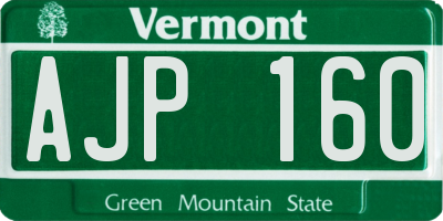 VT license plate AJP160