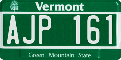 VT license plate AJP161