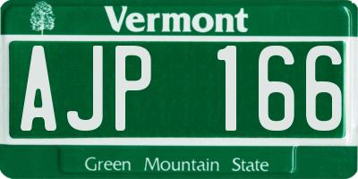 VT license plate AJP166
