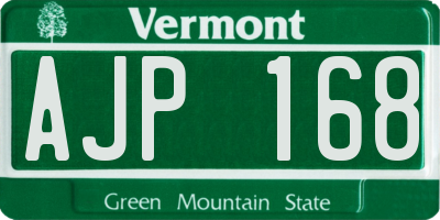 VT license plate AJP168