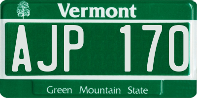 VT license plate AJP170