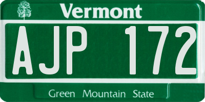 VT license plate AJP172