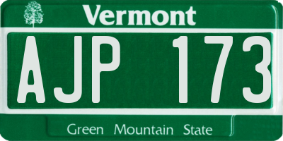 VT license plate AJP173